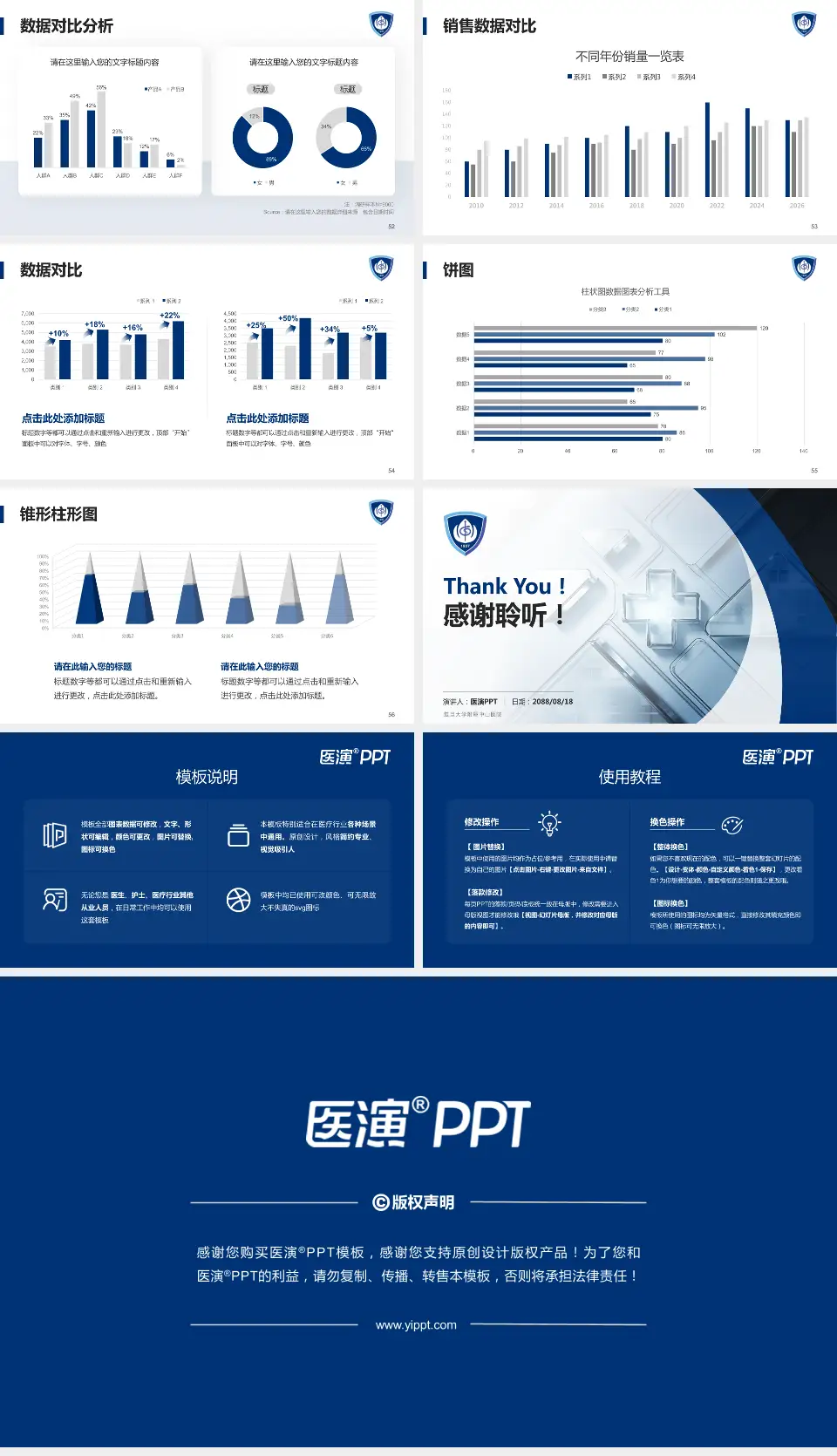 复旦大学附属中山医院医疗行业比赛专用PPT模板16:9格式幻灯片预览图7