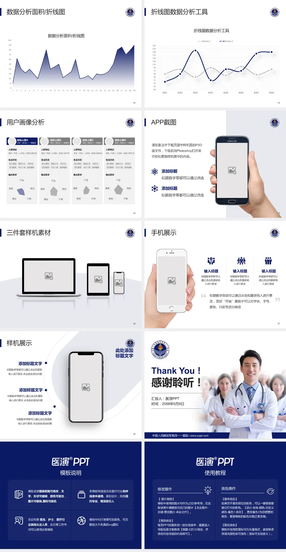 中国人民解放军第四一一医院科室介绍与推广PPT模板4:3格式幻灯片预览图6