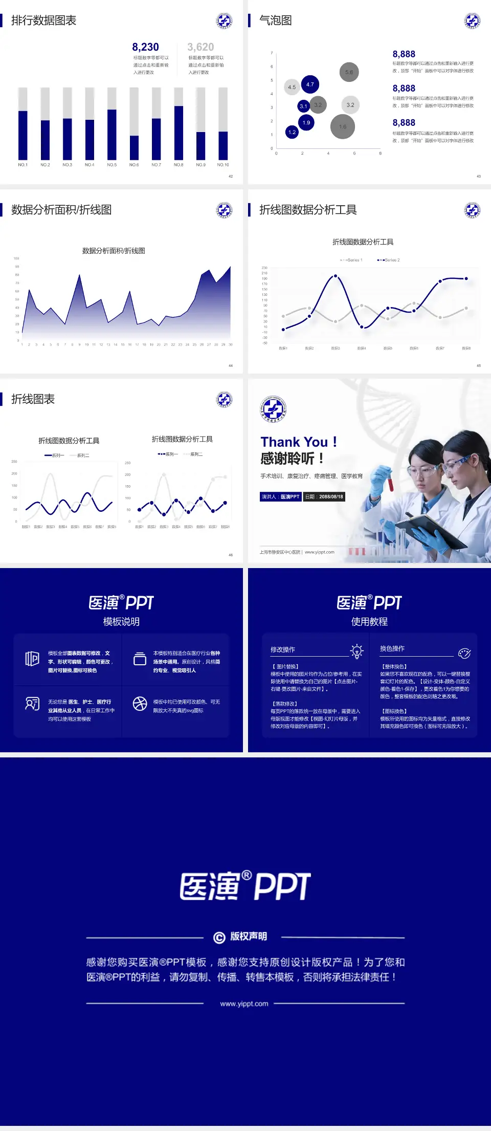 上海市静安区中心医院科研成果展示PPT模板4:3格式幻灯片预览图6