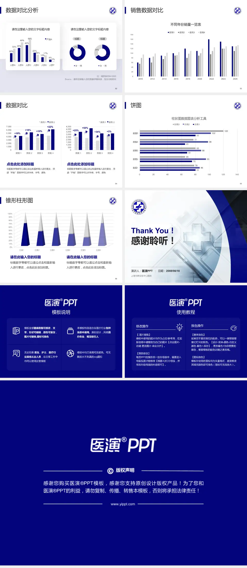 上海市静安区中心医院医疗行业比赛专用PPT模板4:3格式幻灯片预览图7