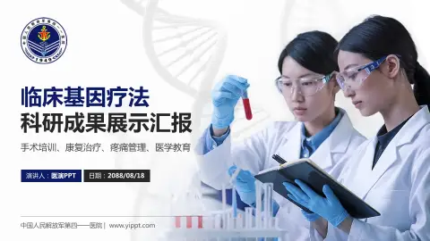 中国人民解放军第四一一医院科研成果展示PPT模板