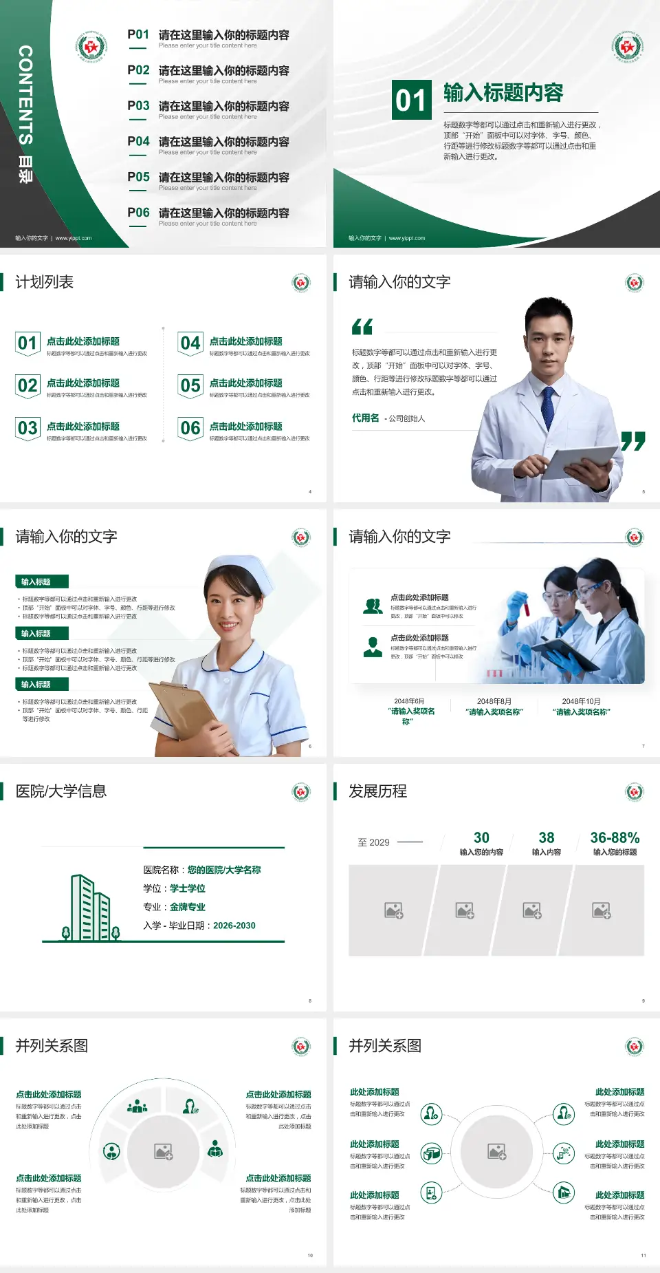 武警上海市总队医院医疗行业比赛专用PPT模板4:3格式幻灯片预览图2