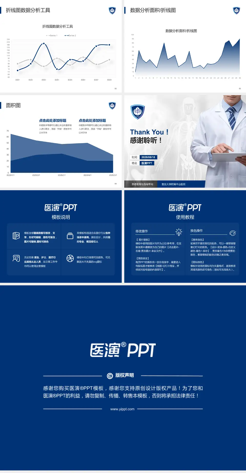 复旦大学附属中山医院患者教育与指导PPT模板4:3格式幻灯片预览图7
