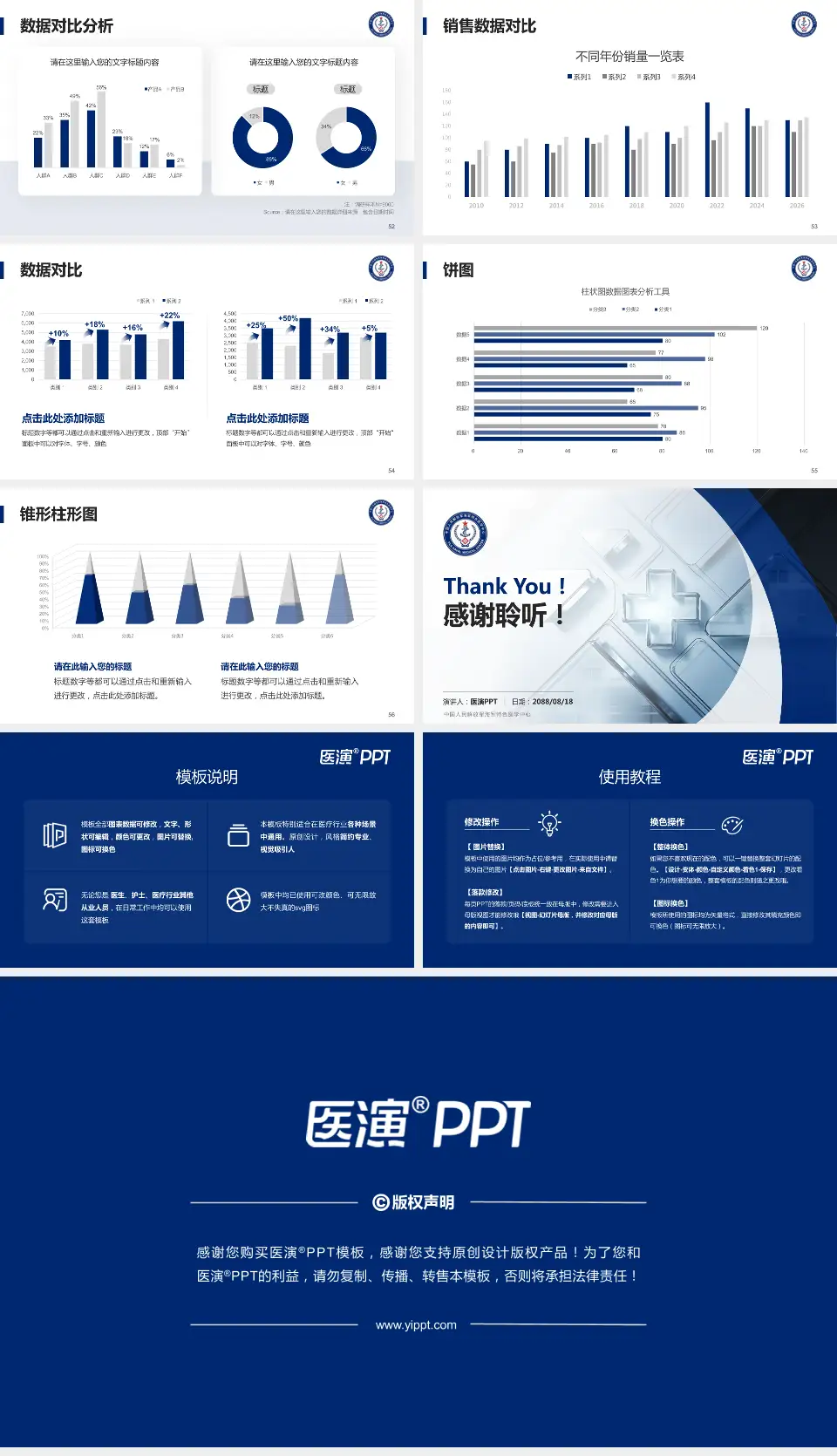 中国人民解放军海军特色医学中心医疗行业比赛专用PPT模板16:9格式幻灯片预览图7
