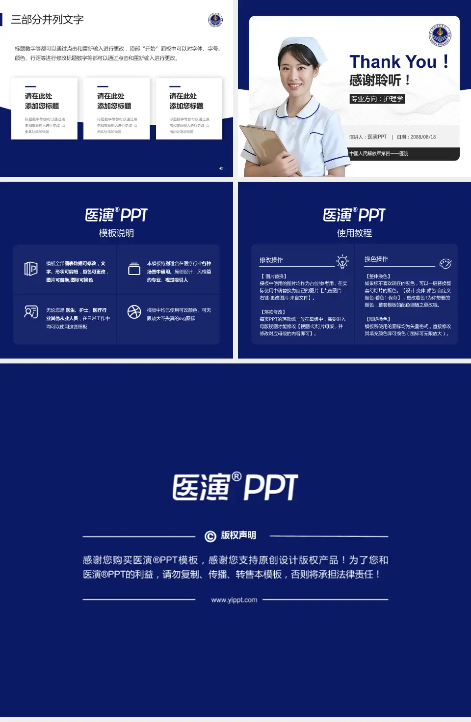 中国人民解放军第四一一医院护理专业职业生涯规划PPT模板4:3格式幻灯片预览图6