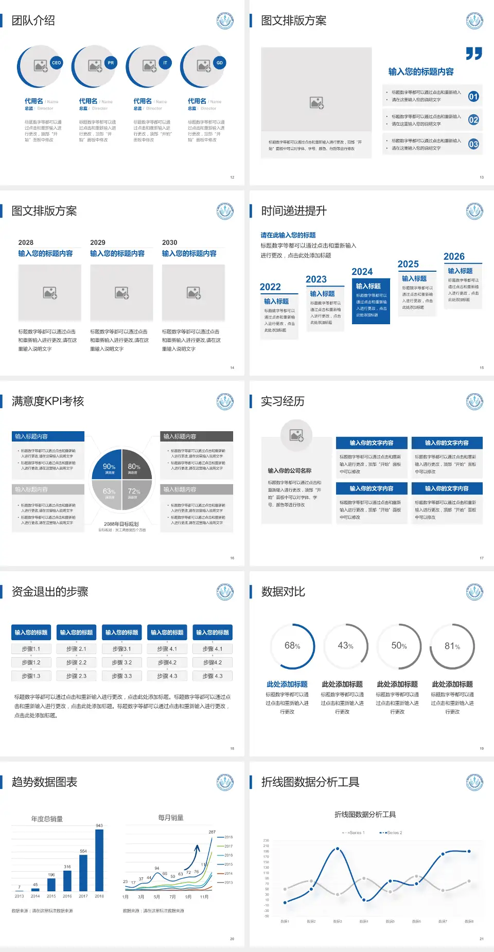 上海市闵行区中心医院培训与教育PPT模板4:3格式幻灯片预览图3