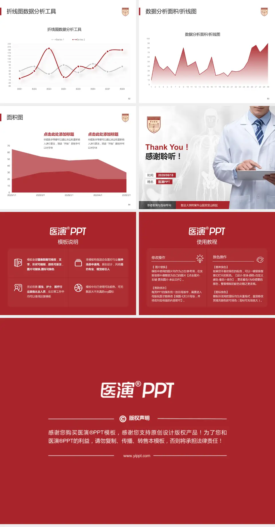 复旦大学附属华山医院宝山院区患者教育与指导PPT模板4:3格式幻灯片预览图7