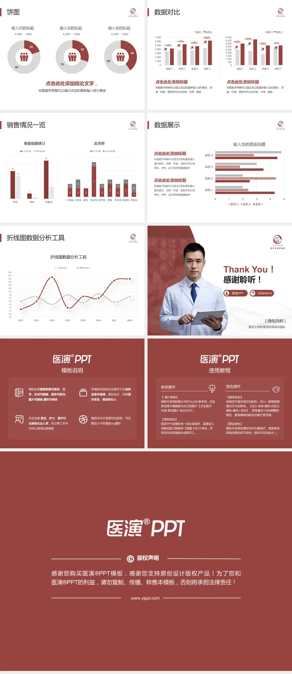 复旦大学附属眼耳鼻喉科医院病例分享与讨论PPT模板4:3格式幻灯片预览图4