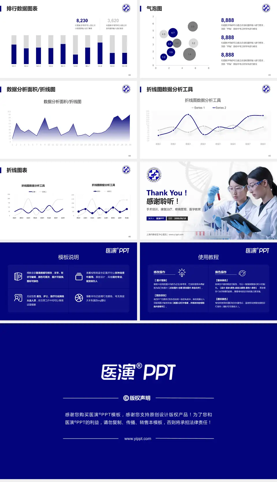 上海市静安区中心医院科研成果展示PPT模板16:9格式幻灯片预览图6