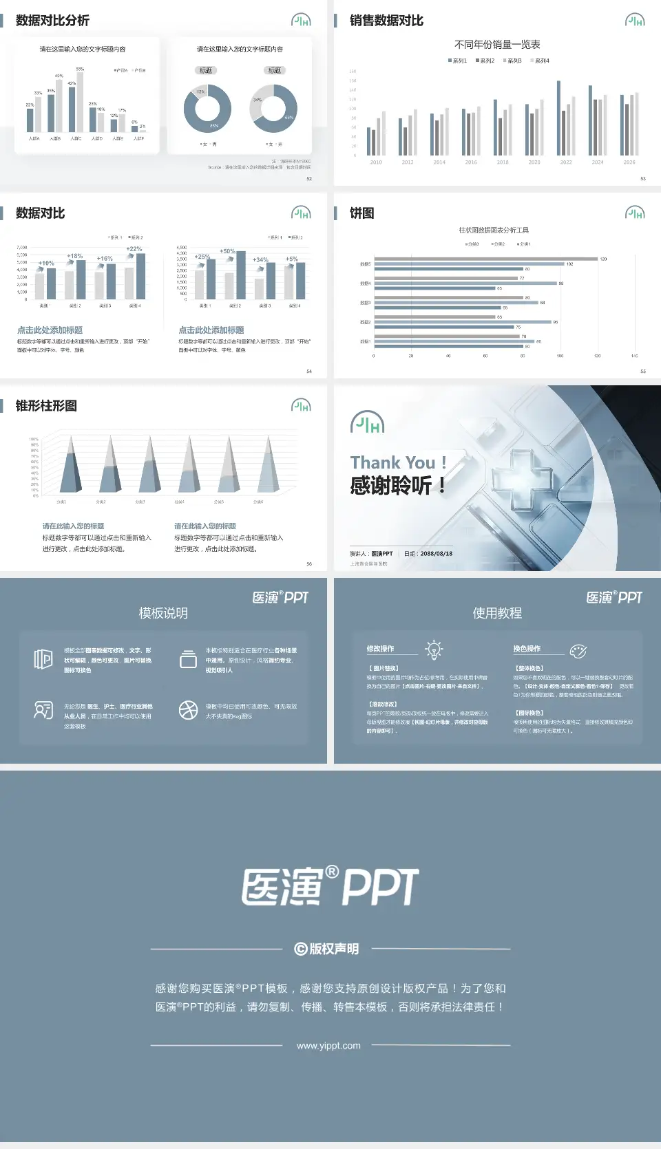 上海嘉会国际医院医疗行业比赛专用PPT模板16:9格式幻灯片预览图7