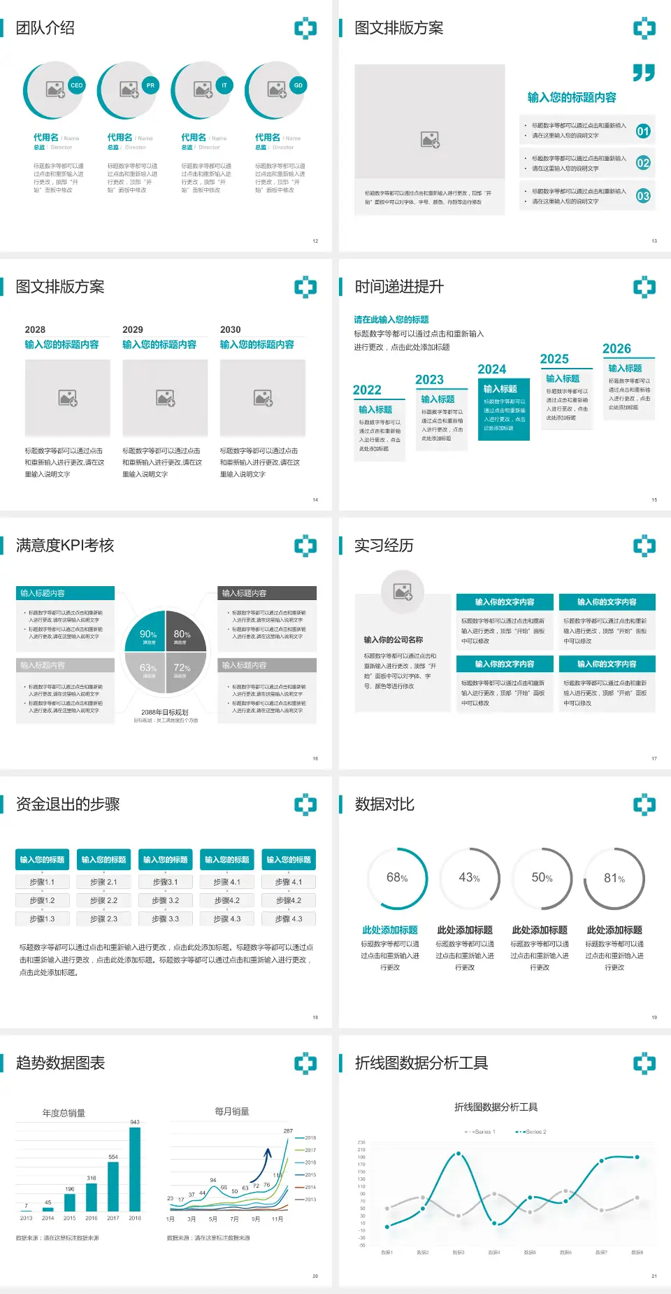 上海市中医医院培训与教育PPT模板4:3格式幻灯片预览图3