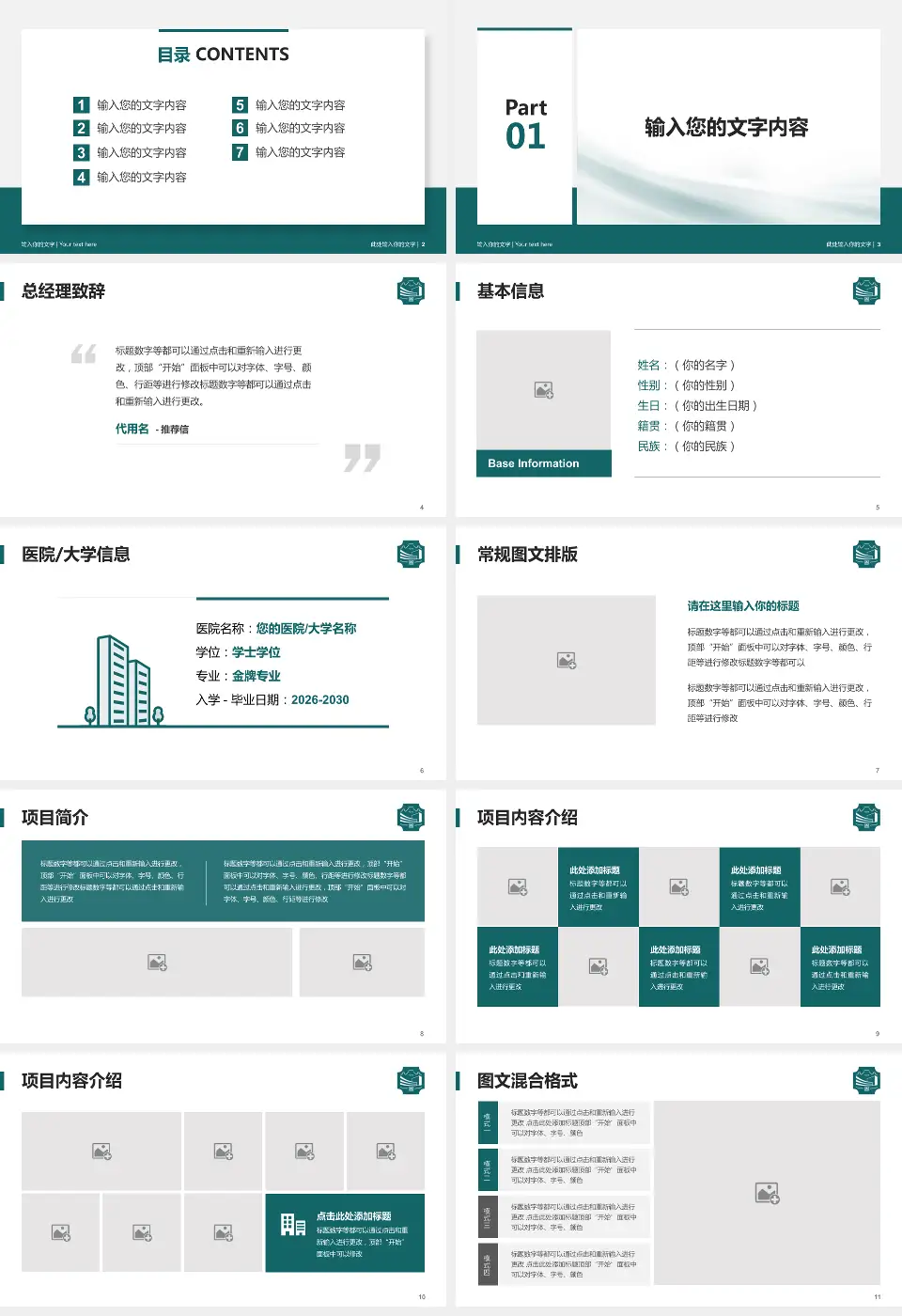 上海市浦东新区周浦医院个人求职应聘简历PPT模板16:9格式幻灯片预览图2