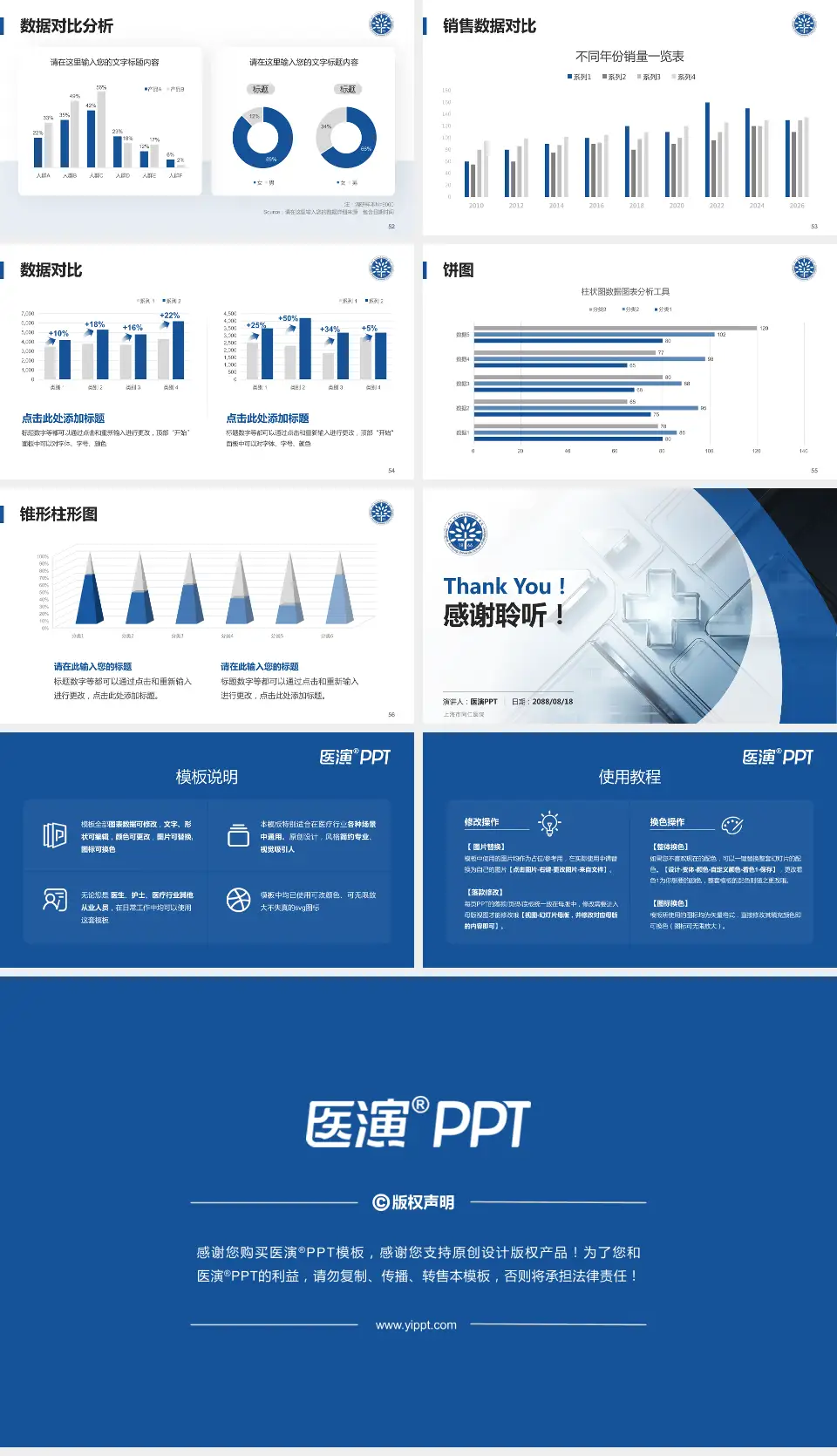 上海市同仁医院医疗行业比赛专用PPT模板16:9格式幻灯片预览图7