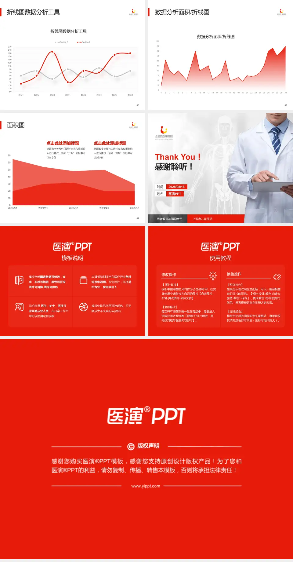 上海市儿童医院患者教育与指导PPT模板4:3格式幻灯片预览图7