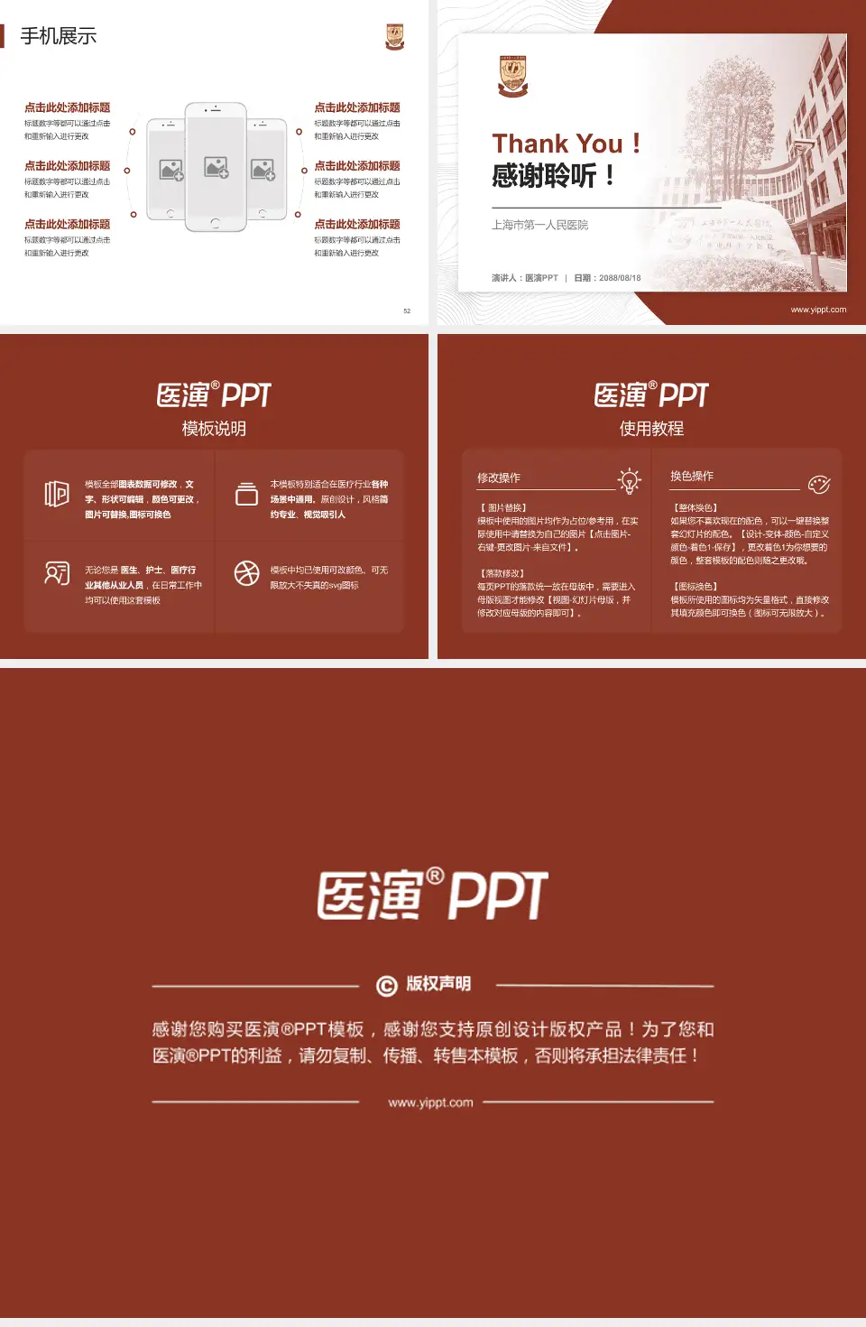 上海市第一人民医院医院管理报告PPT模板4:3格式幻灯片预览图7