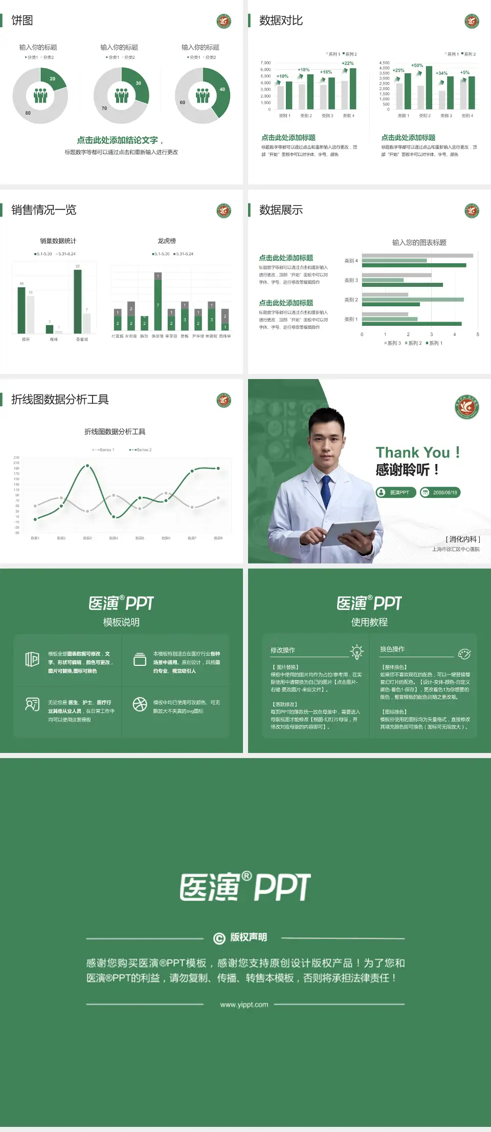 上海市徐汇区中心医院病例分享与讨论PPT模板4:3格式幻灯片预览图4