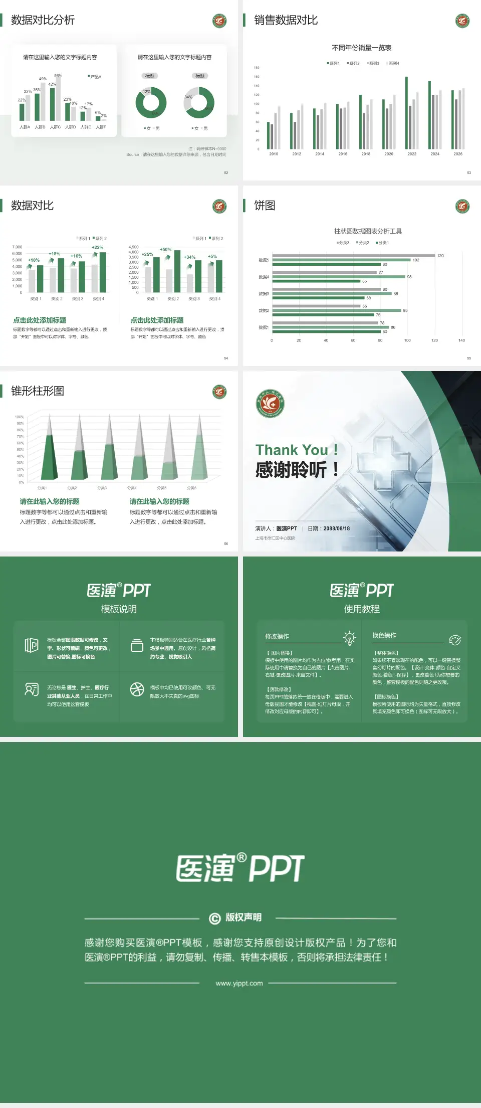 上海市徐汇区中心医院医疗行业比赛专用PPT模板4:3格式幻灯片预览图7