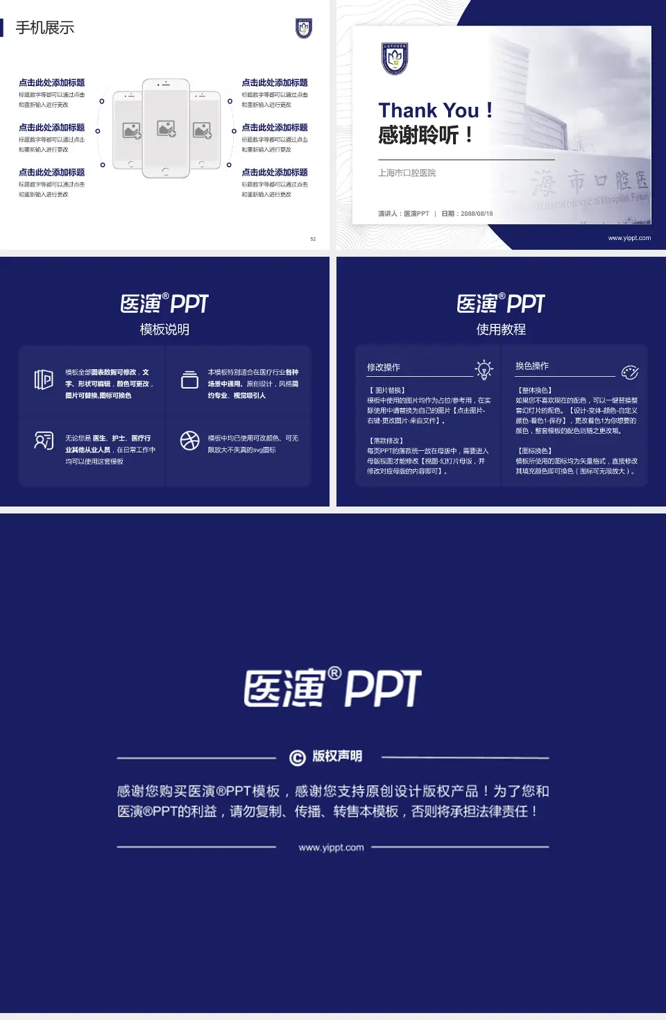 上海市口腔医院医院管理报告PPT模板4:3格式幻灯片预览图7