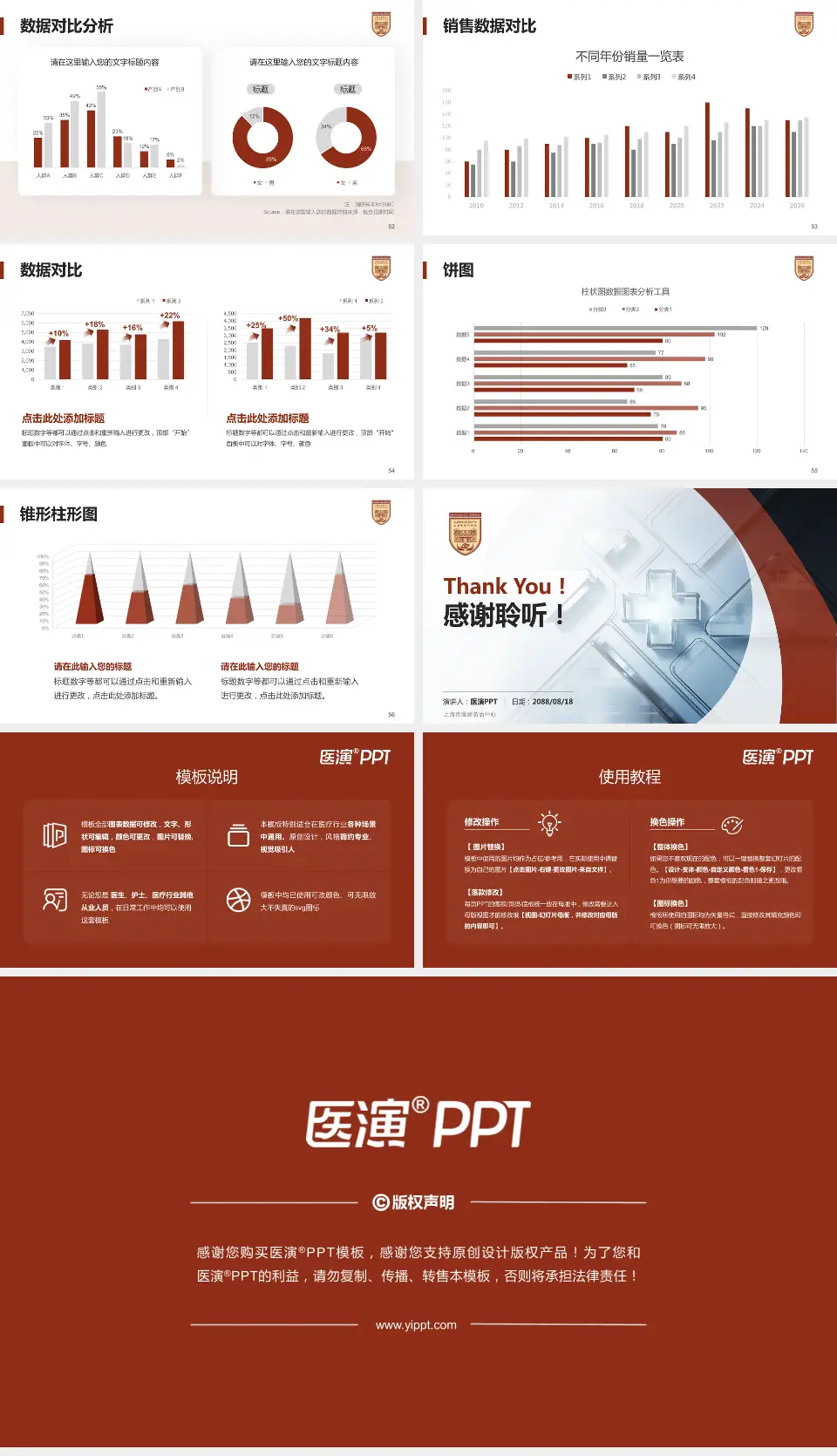 上海市眼病防治中心医疗行业比赛专用PPT模板16:9格式幻灯片预览图7