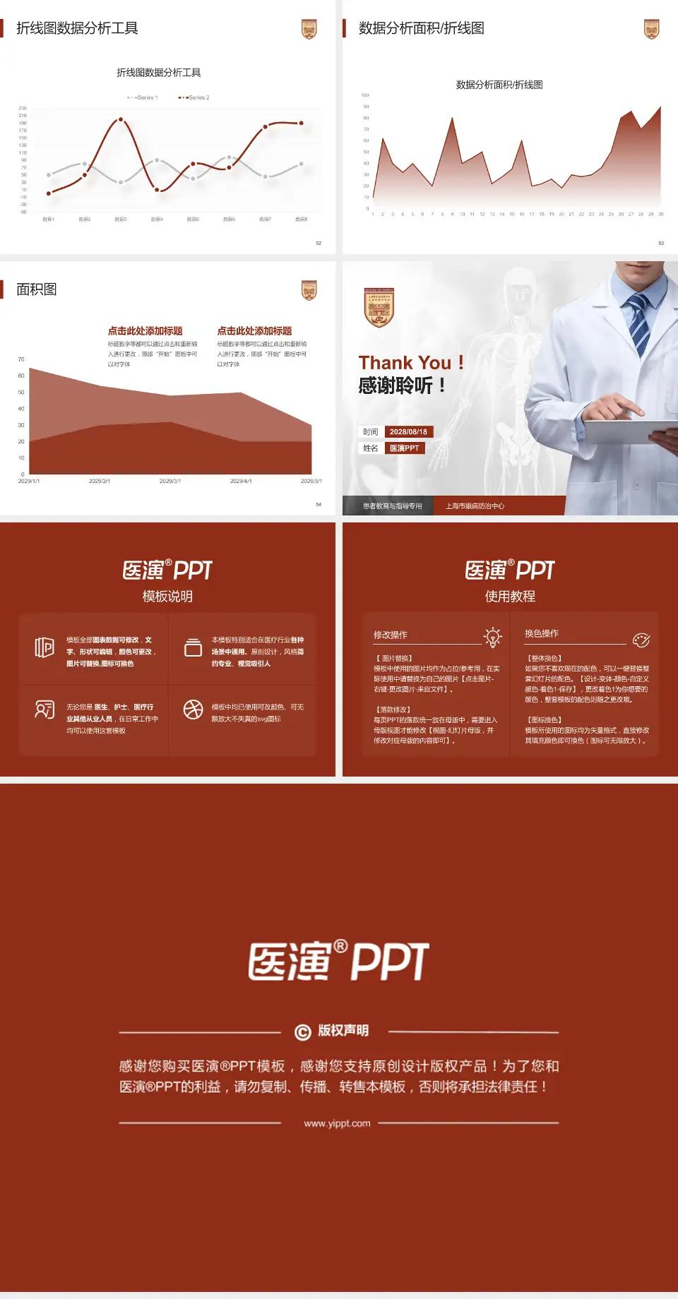上海市眼病防治中心患者教育与指导PPT模板4:3格式幻灯片预览图7