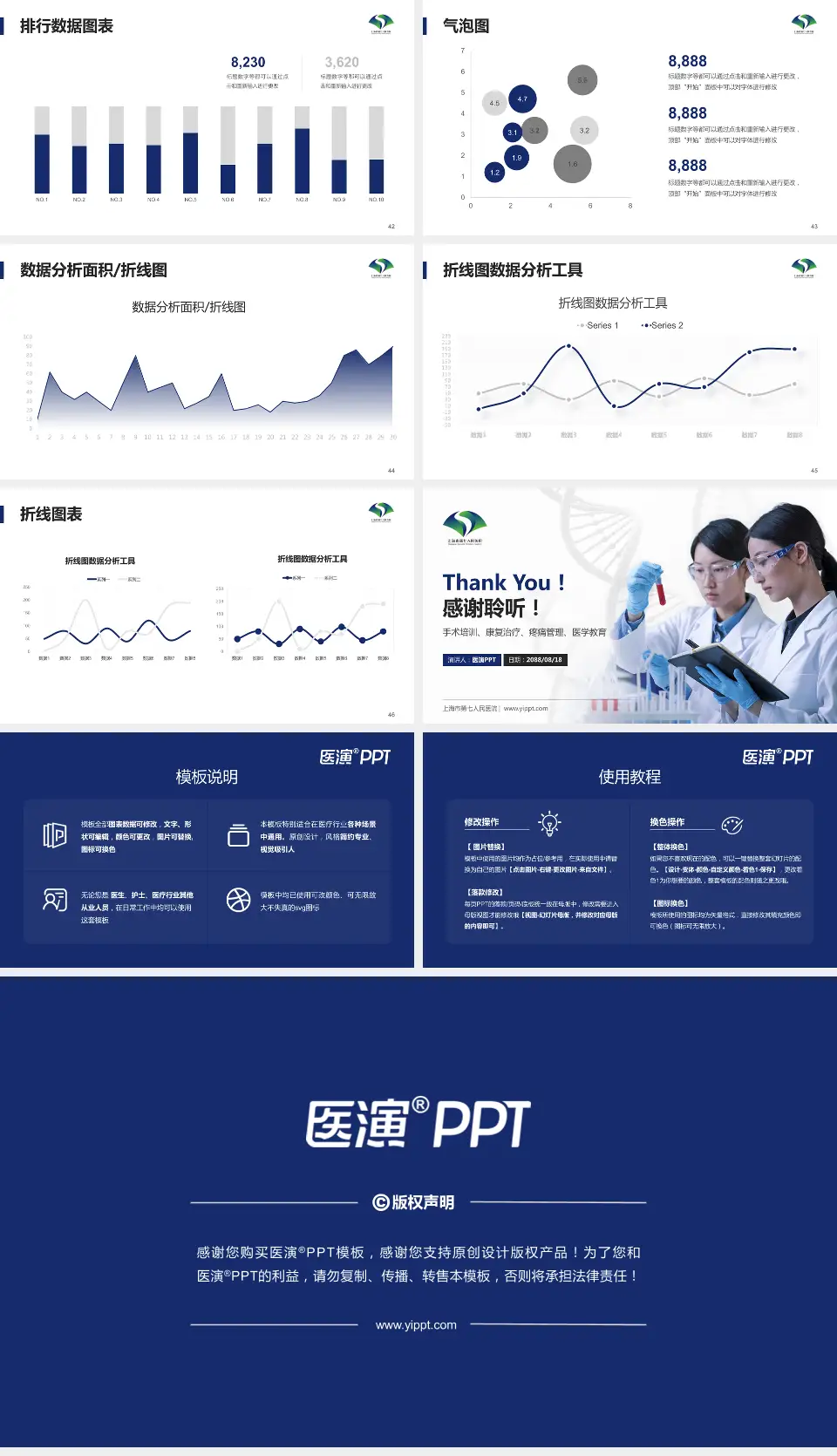 上海市第七人民医院科研成果展示PPT模板16:9格式幻灯片预览图6