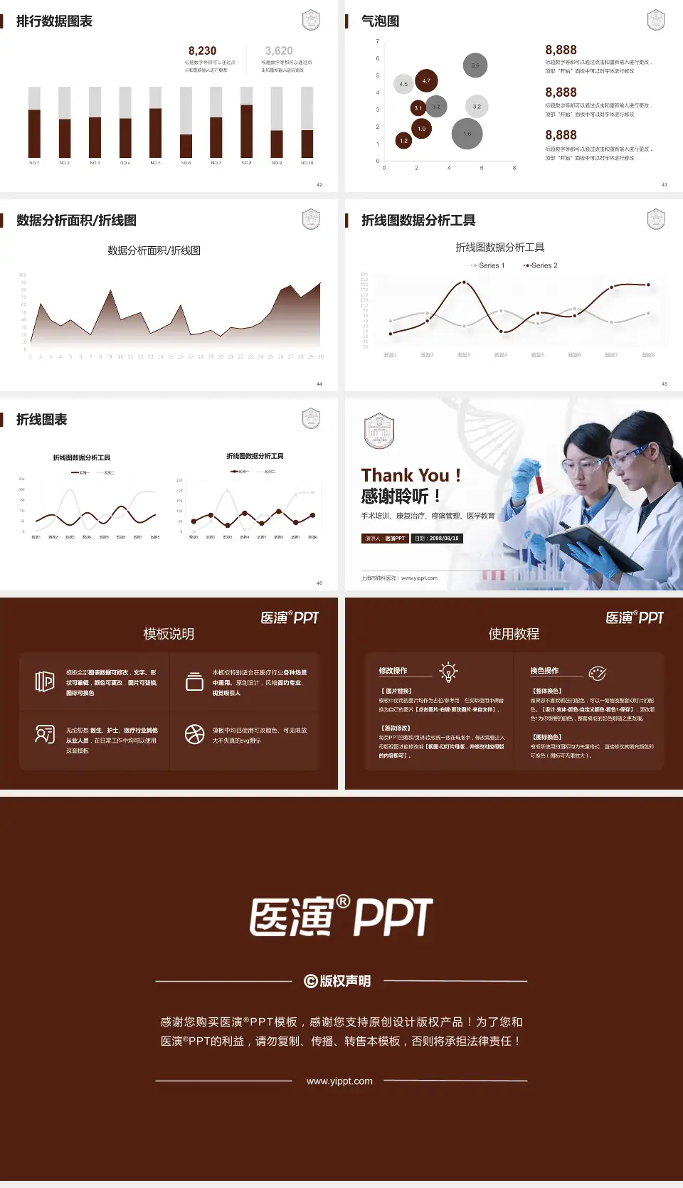 上海市肺科医院科研成果展示PPT模板16:9格式幻灯片预览图6