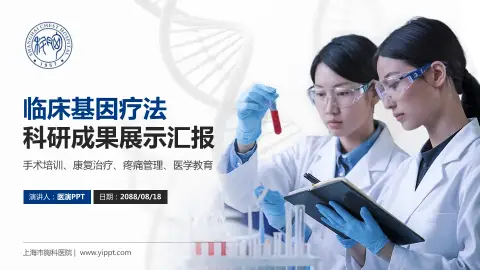 上海市胸科医院科研成果展示PPT模板