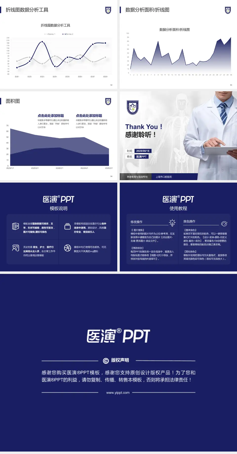 上海市口腔医院患者教育与指导PPT模板4:3格式幻灯片预览图7