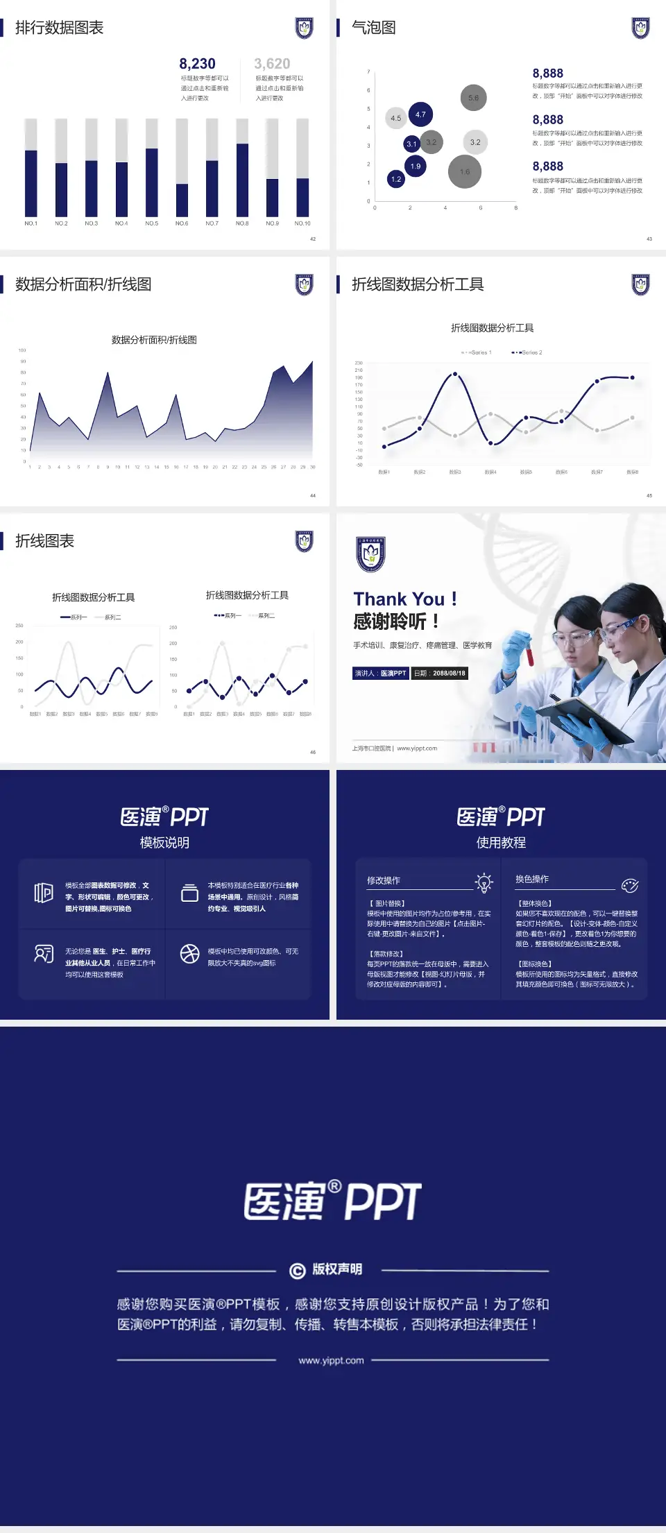 上海市口腔医院科研成果展示PPT模板4:3格式幻灯片预览图6