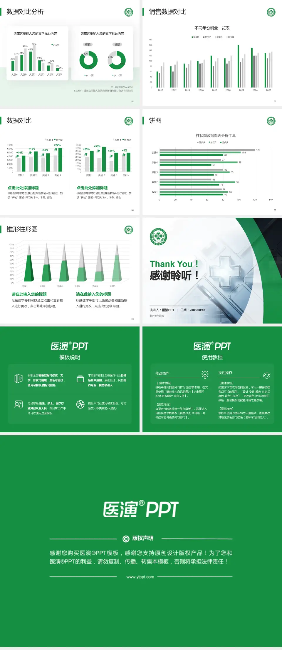 北京老年医院医疗行业比赛专用PPT模板4:3格式幻灯片预览图7