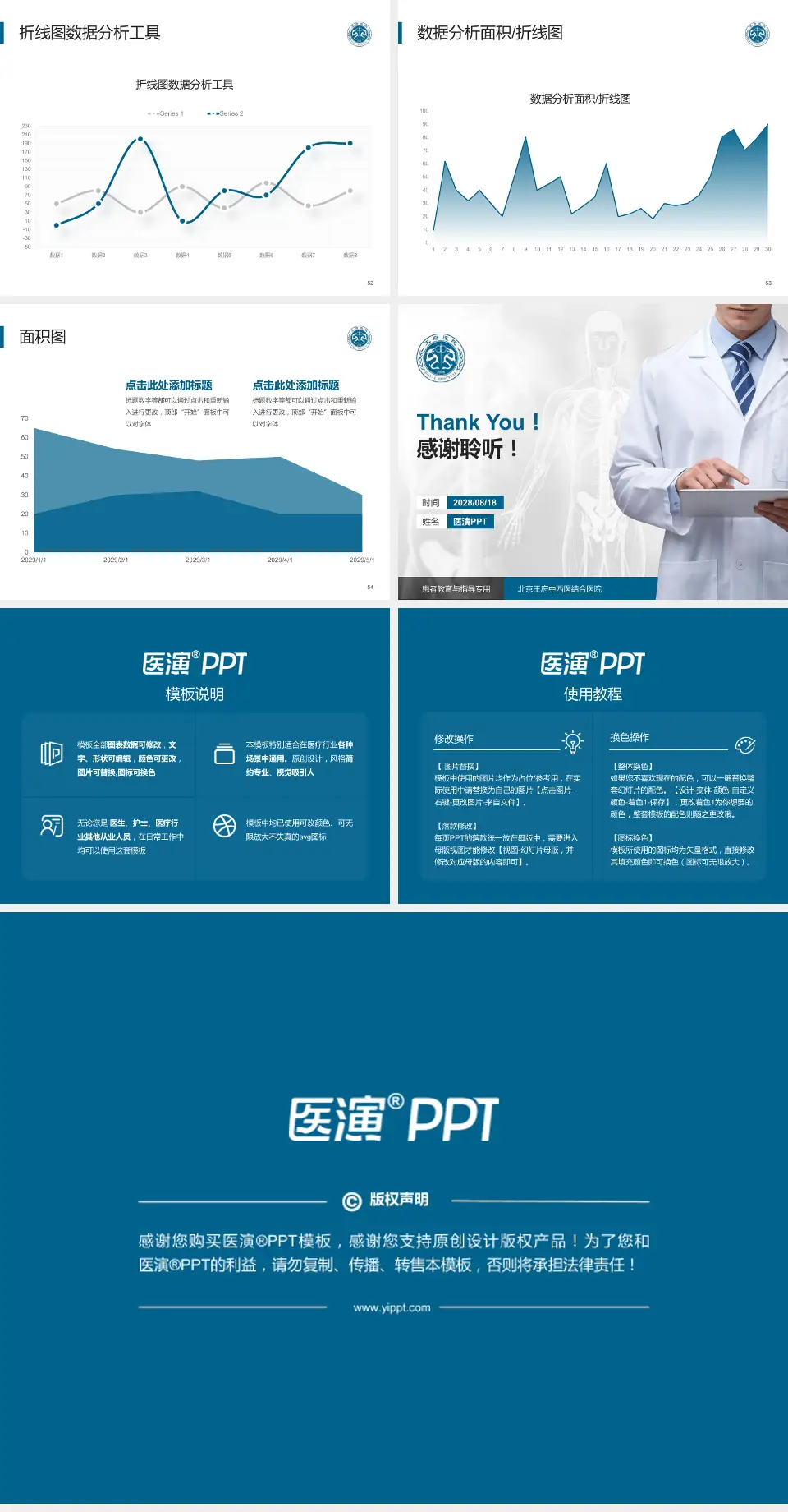 北京王府中西医结合医院患者教育与指导PPT模板4:3格式幻灯片预览图7