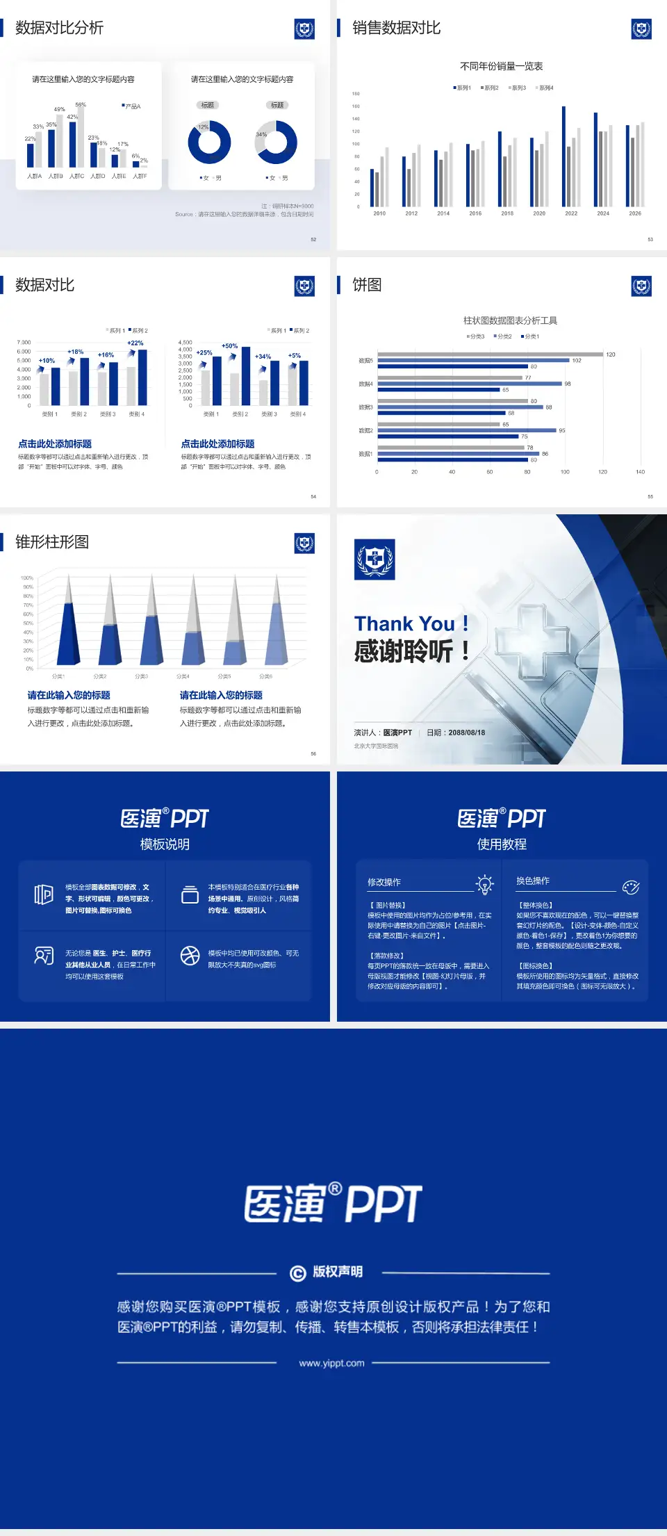 北京大学国际医院医疗行业比赛专用PPT模板4:3格式幻灯片预览图7