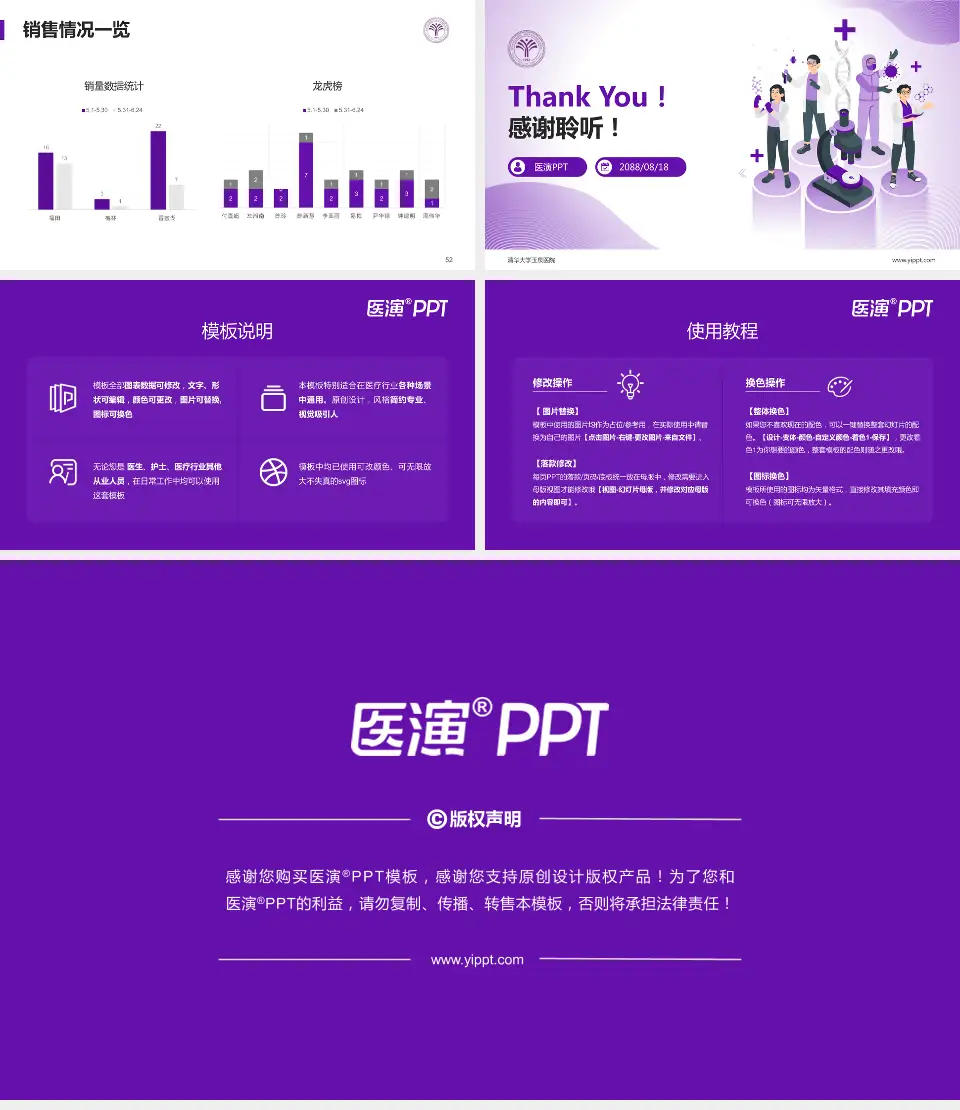 清华大学玉泉医院品管圈PDCA演示专用PPT模板16:9格式幻灯片预览图7