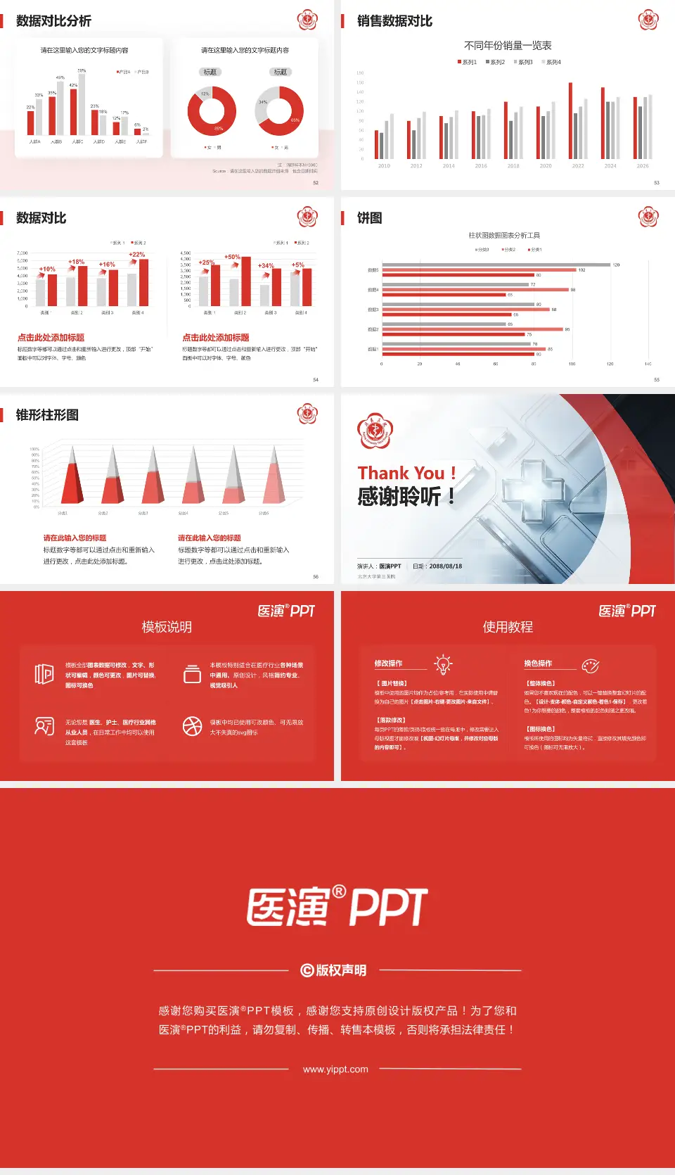 北京大学第三医院医疗行业比赛专用PPT模板16:9格式幻灯片预览图7
