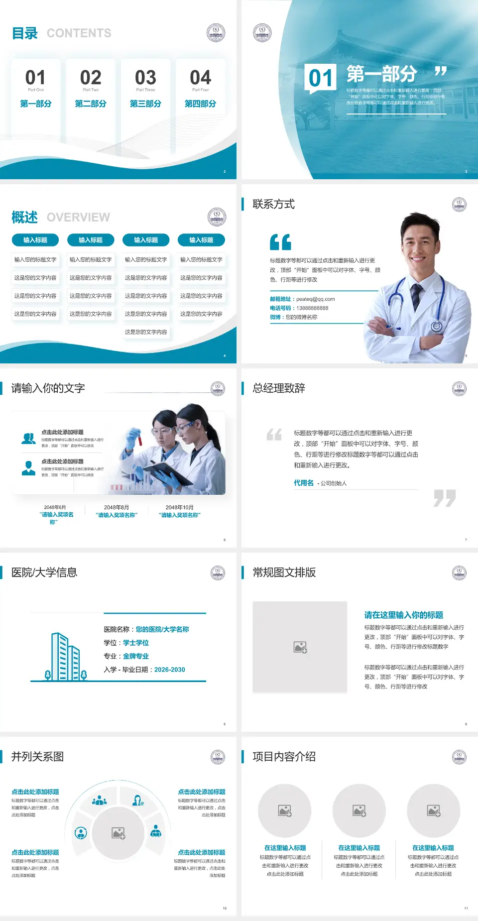 中国医学科学院整形外科医院会议与研讨会PPT模板4:3格式幻灯片预览图2