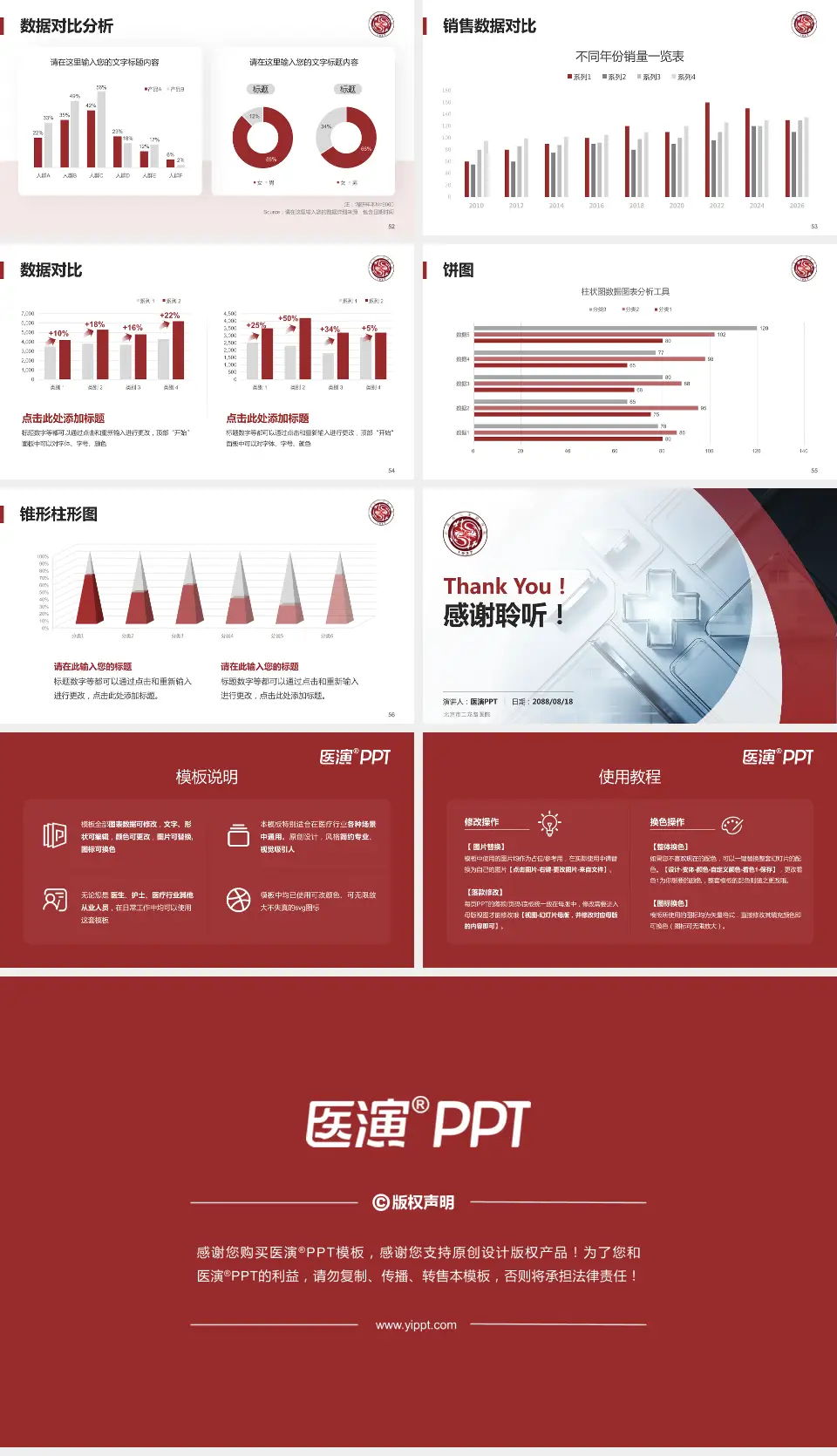 北京市二龙路医院医疗行业比赛专用PPT模板16:9格式幻灯片预览图7