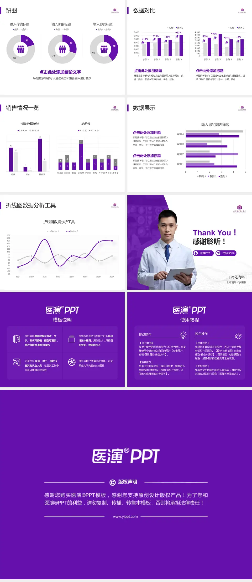 北京清华长庚医院病例分享与讨论PPT模板4:3格式幻灯片预览图4