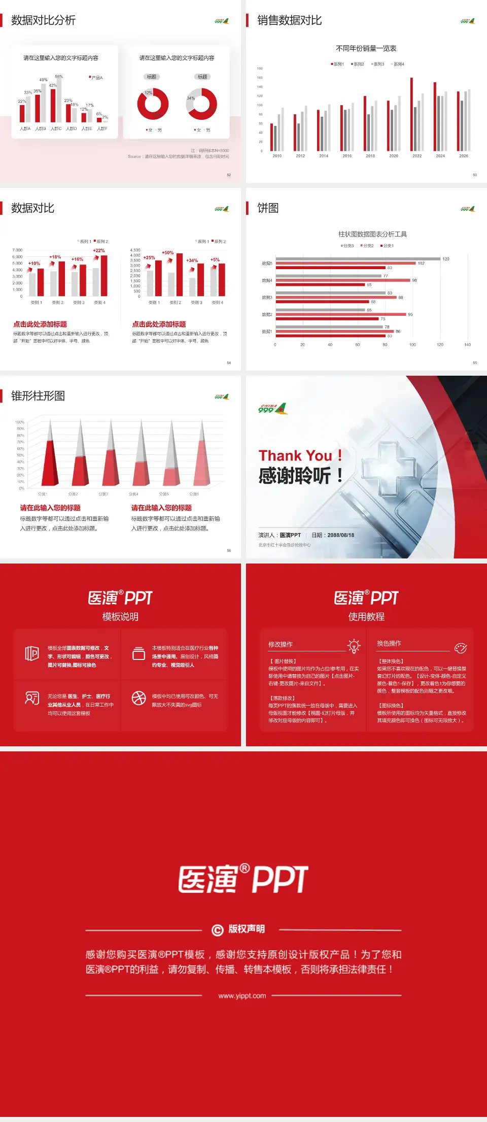 北京市红十字会急诊抢救中心医疗行业比赛专用PPT模板4:3格式幻灯片预览图7