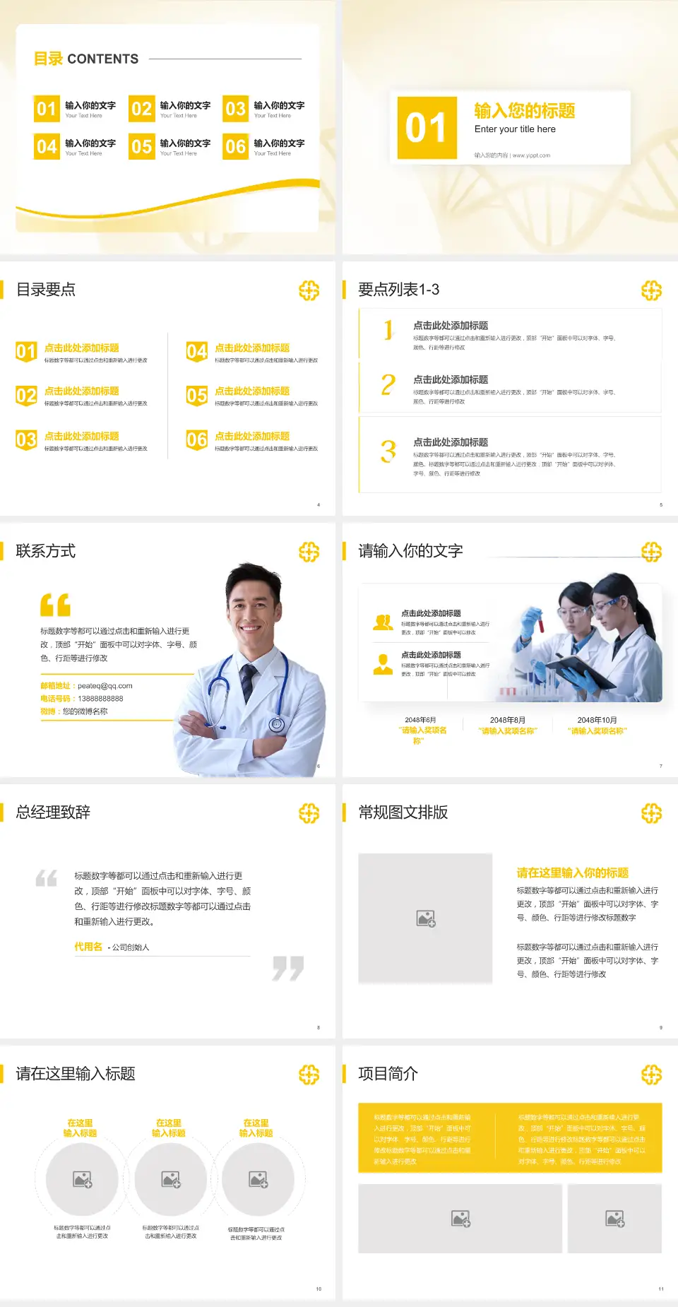 北京医院项目申请与汇报PPT模板4:3格式幻灯片预览图2