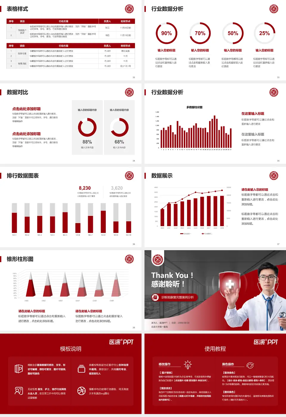 北京大学第一医院医疗知识普及PPT模板16:9格式幻灯片预览图5