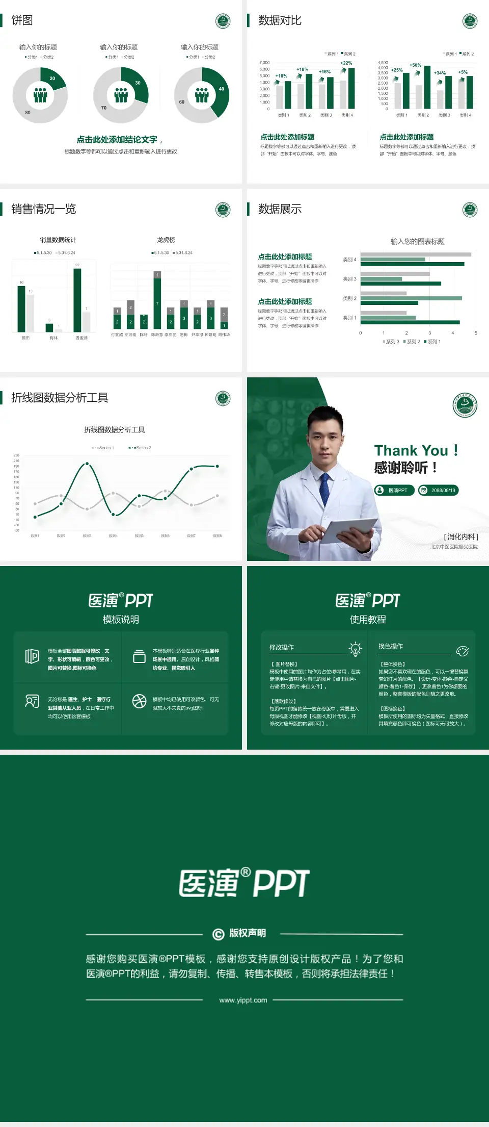 北京中医医院顺义医院病例分享与讨论PPT模板4:3格式幻灯片预览图4