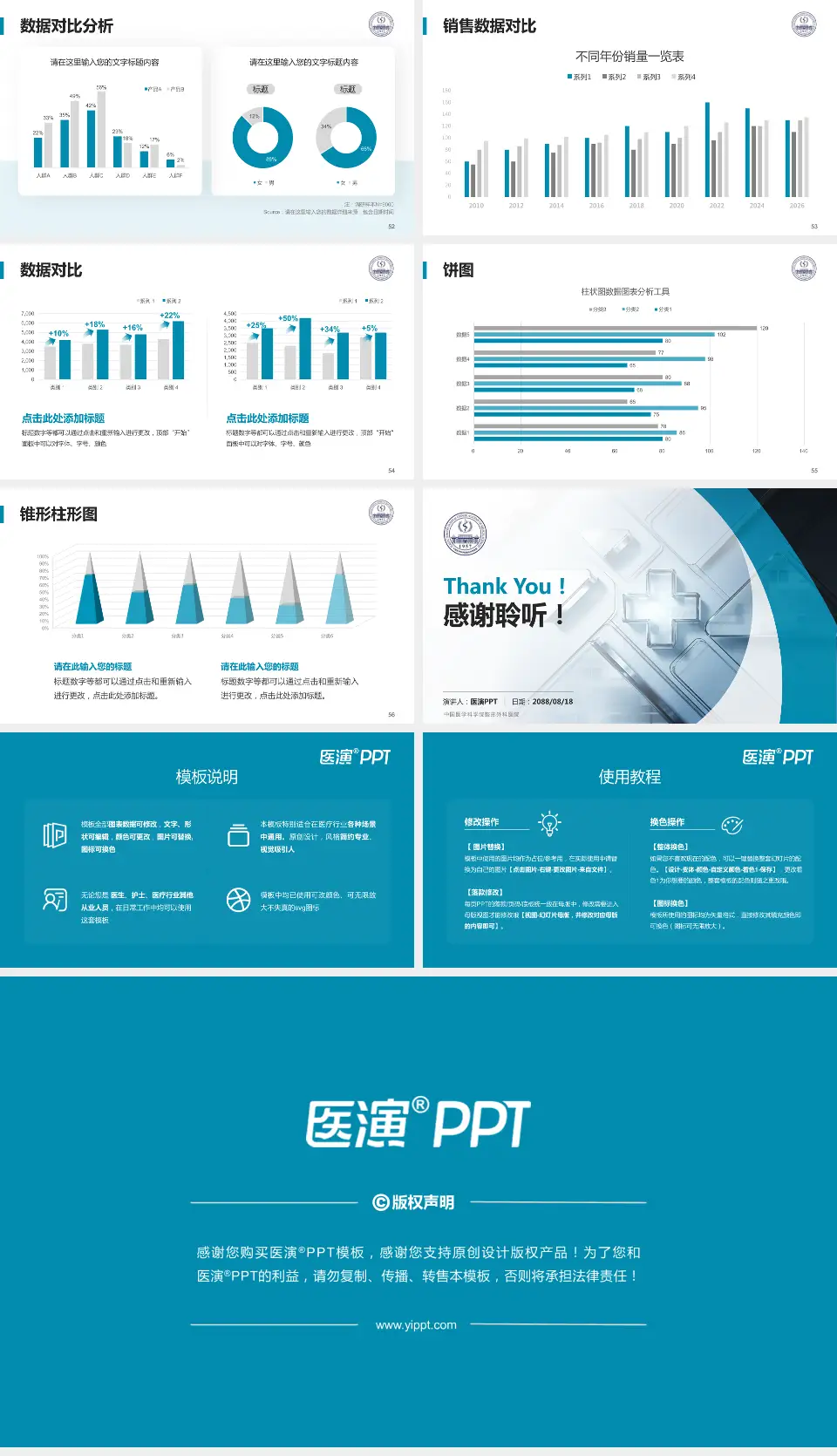 中国医学科学院整形外科医院医疗行业比赛专用PPT模板16:9格式幻灯片预览图7