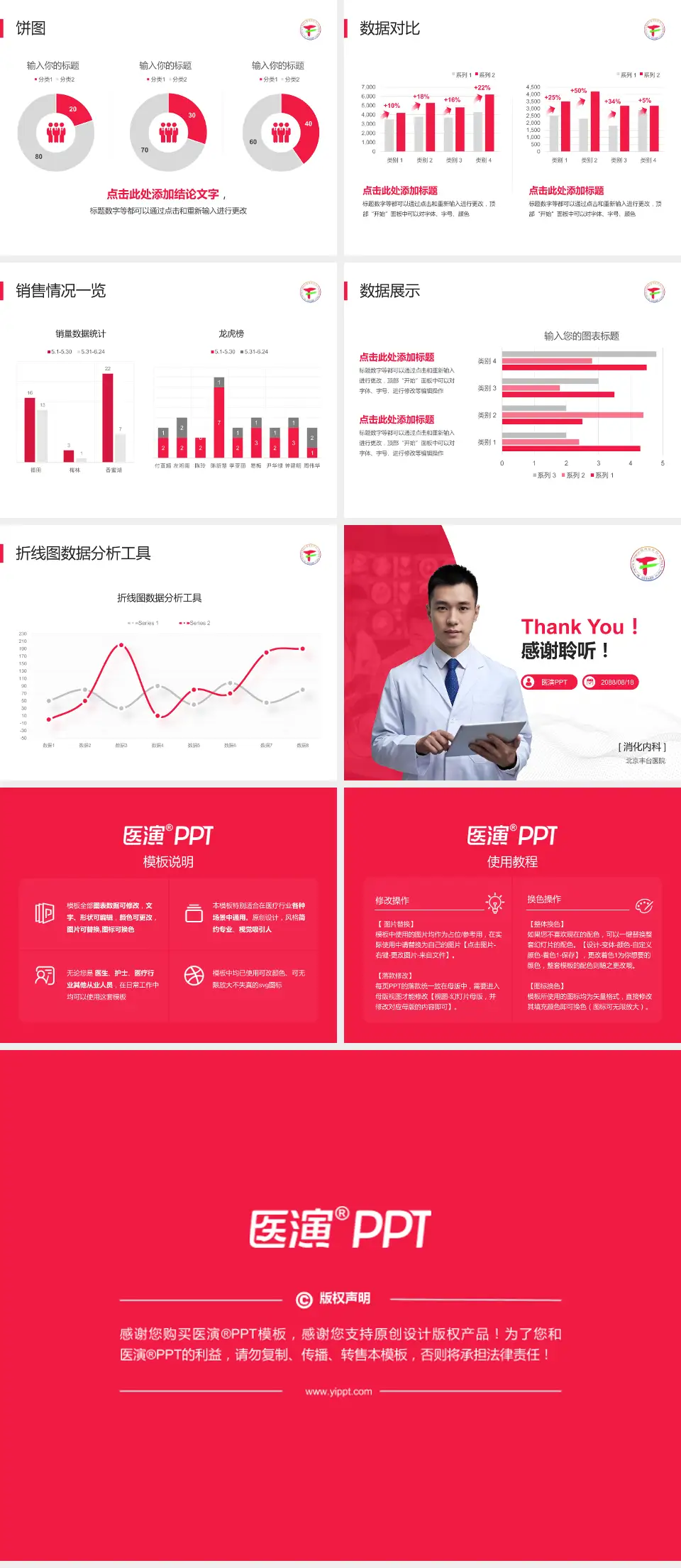 北京丰台医院病例分享与讨论PPT模板4:3格式幻灯片预览图4