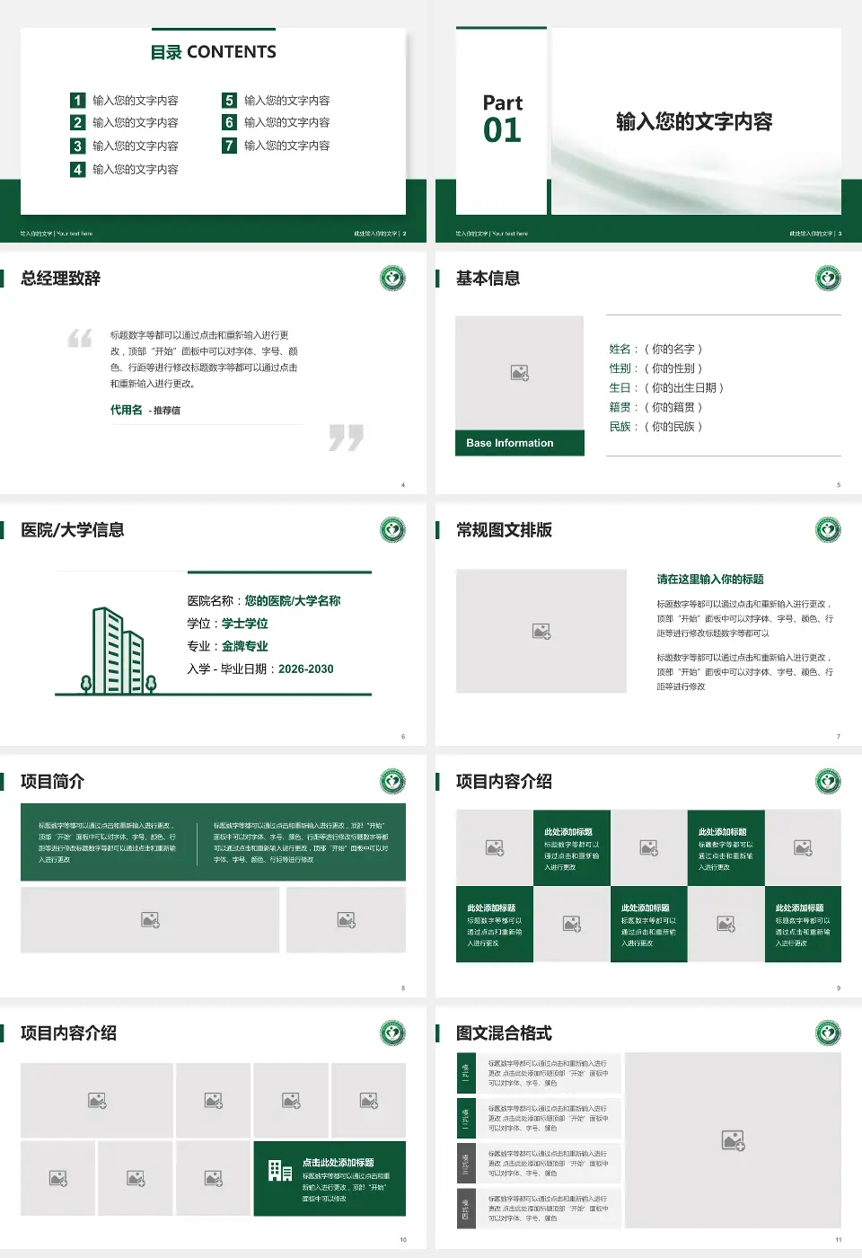 北京市垂杨柳医院个人求职应聘简历PPT模板16:9格式幻灯片预览图2