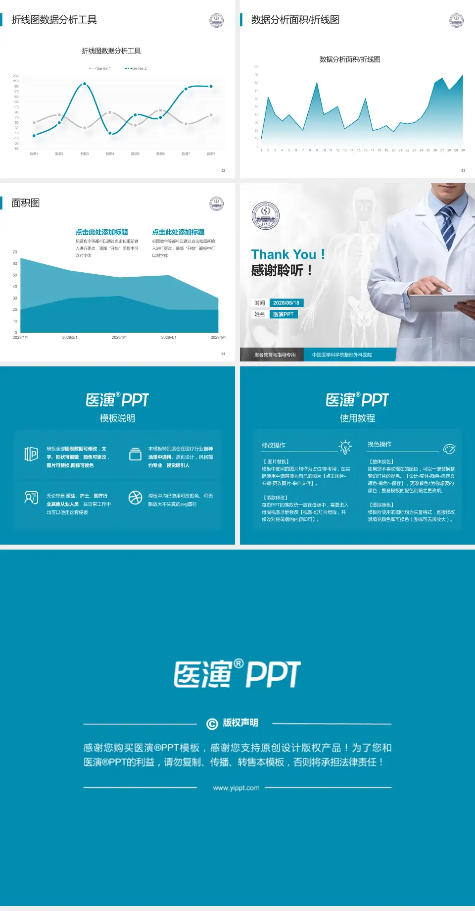 中国医学科学院整形外科医院患者教育与指导PPT模板4:3格式幻灯片预览图7