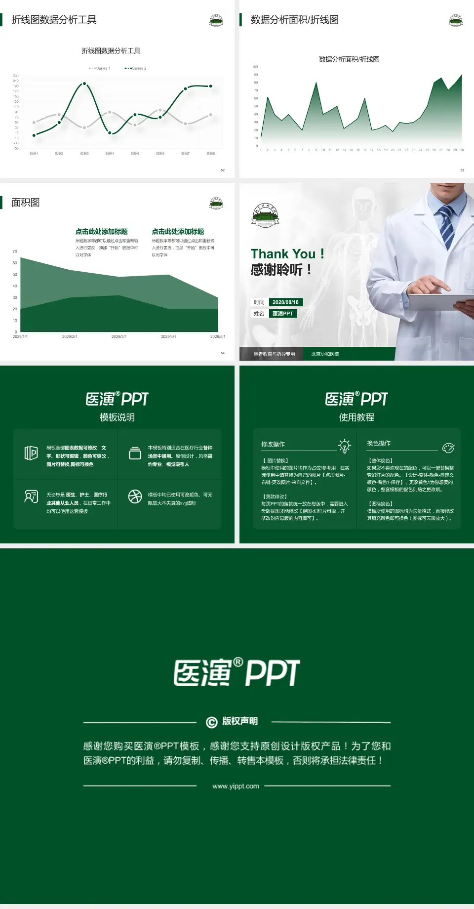 北京协和医院患者教育与指导PPT模板4:3格式幻灯片预览图7
