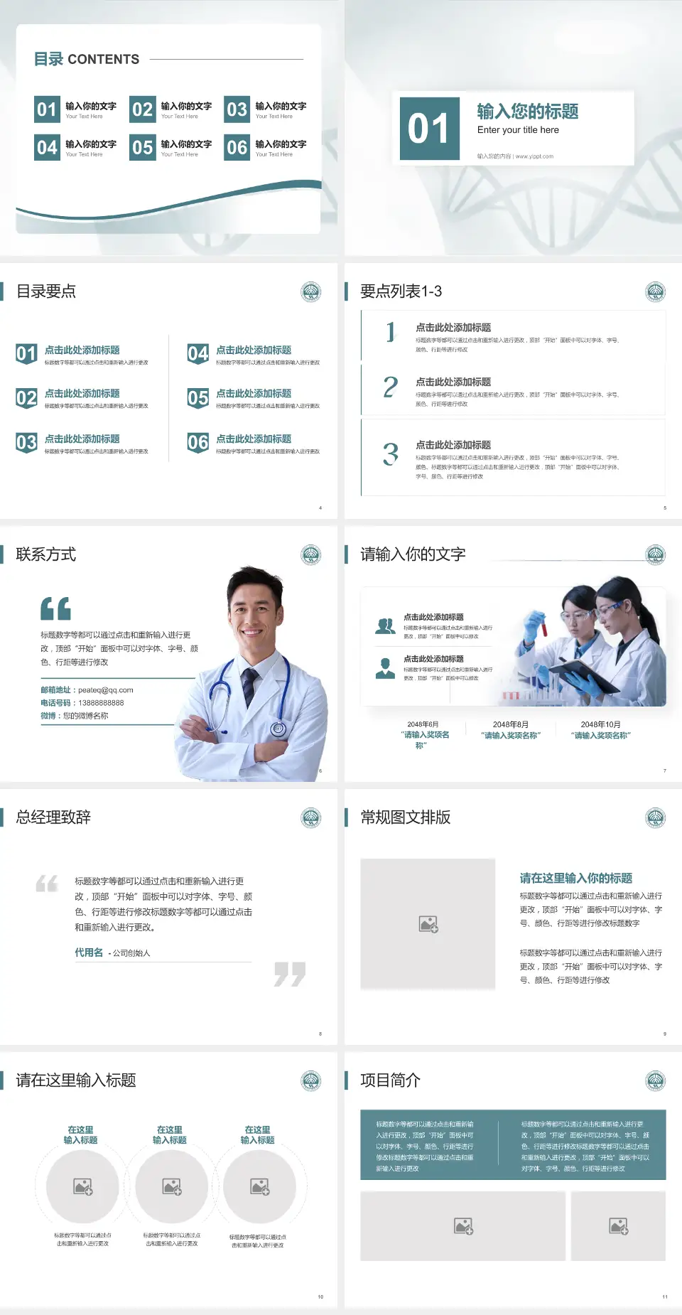 北京大学口腔医院项目申请与汇报PPT模板4:3格式幻灯片预览图2