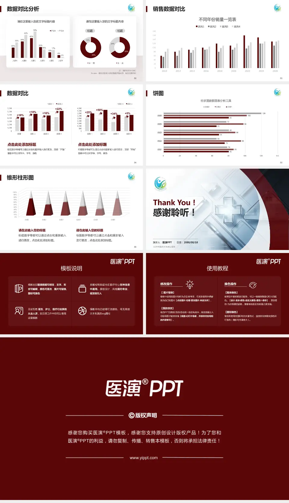 北京中医药大学房山医院医疗行业比赛专用PPT模板16:9格式幻灯片预览图7