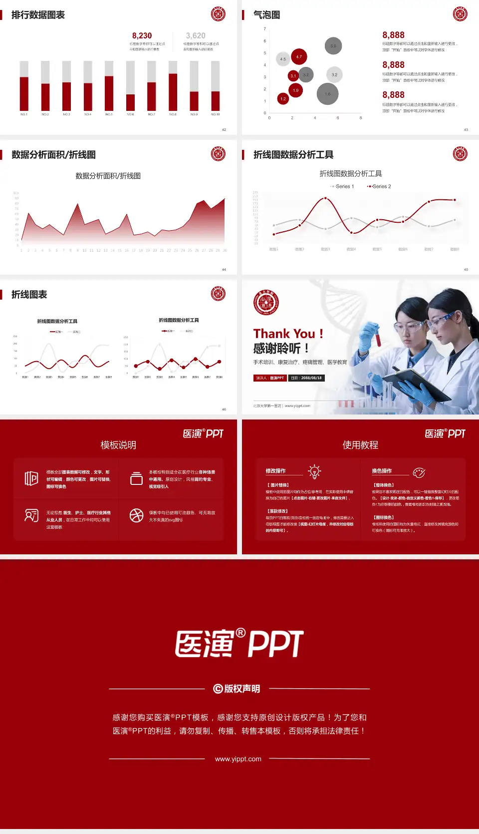北京大学第一医院科研成果展示PPT模板16:9格式幻灯片预览图6