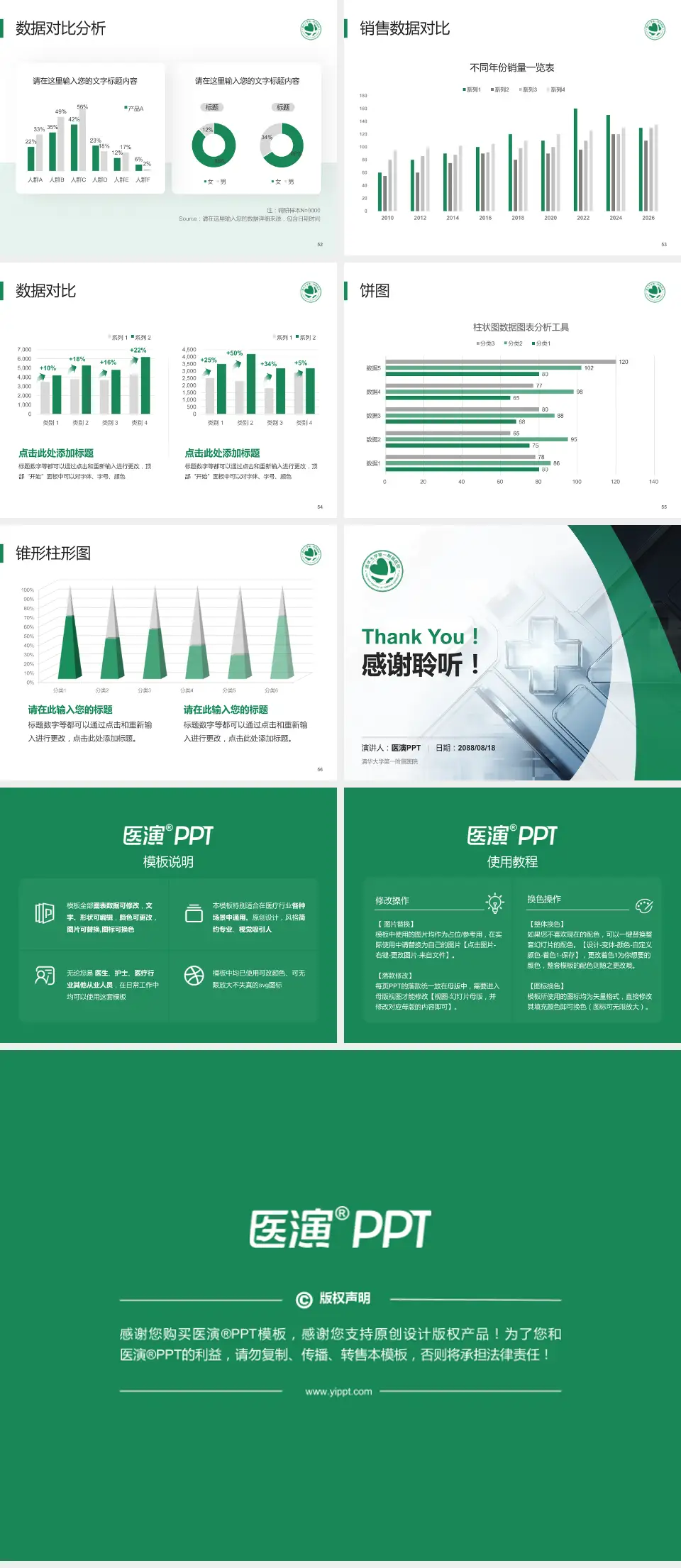 清华大学第一附属医院医疗行业比赛专用PPT模板4:3格式幻灯片预览图7